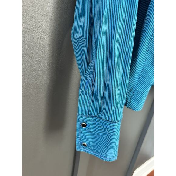 Roar Women’s Western Blue Shirt - Sequined And Pearl Snaps, See Notes - Picture 7 of 14